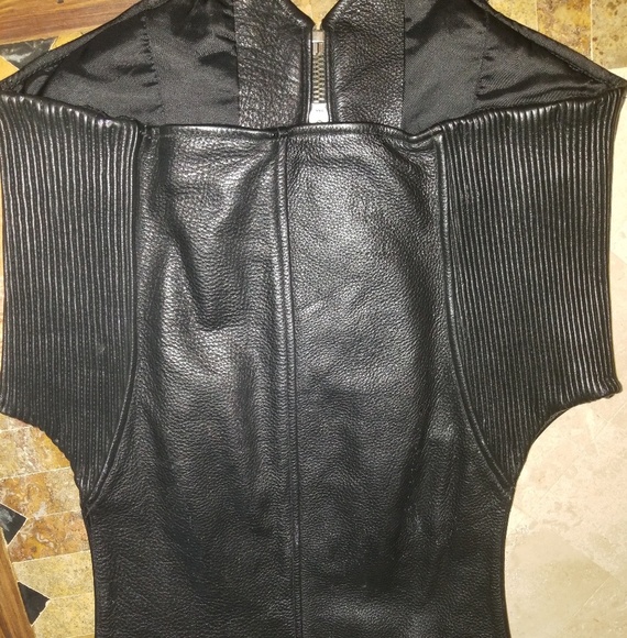womens xpert performance leather motorcycle vest - Picture 8 of 8